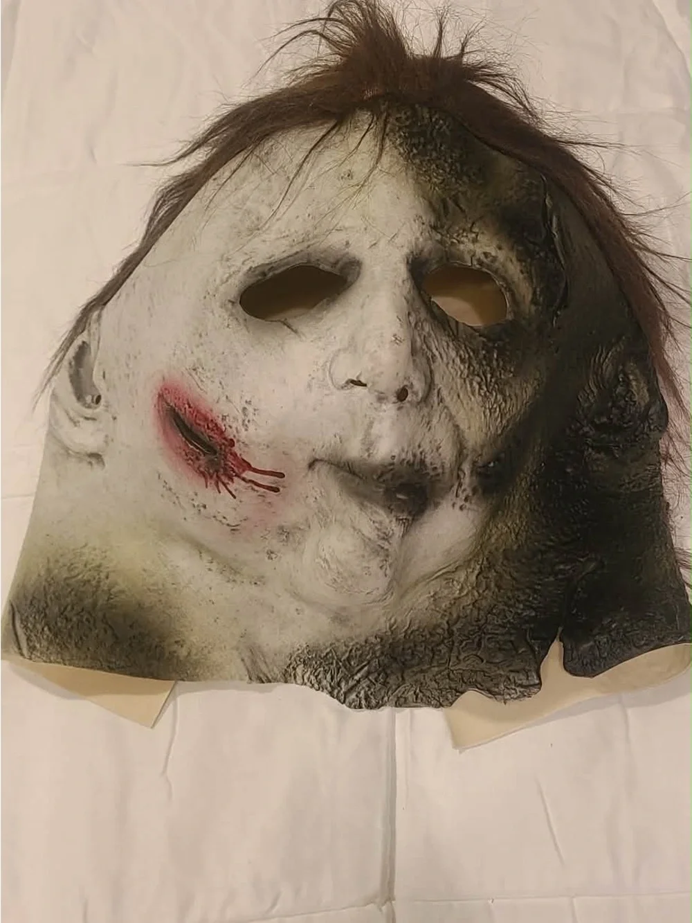 Distressed Horror Face Mask with Burn and Blood Details